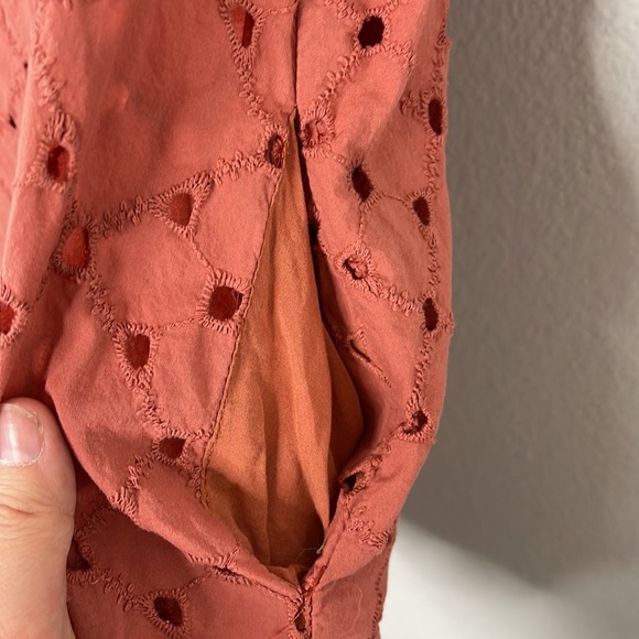 Zara Perforated Embroidery Balloon Sleeve Dress - Picture 10 of 15